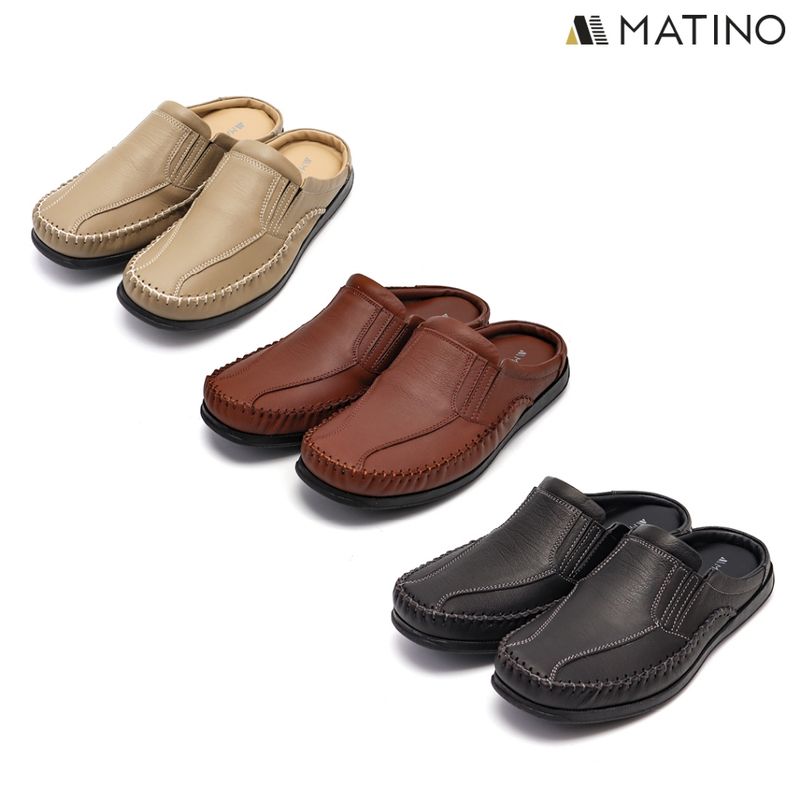 MATINO SHOES  รองเท้าชายเปิดส้นหนังแท้ รุ่น MC/S 1501m - BLACK/BROWN/TORO