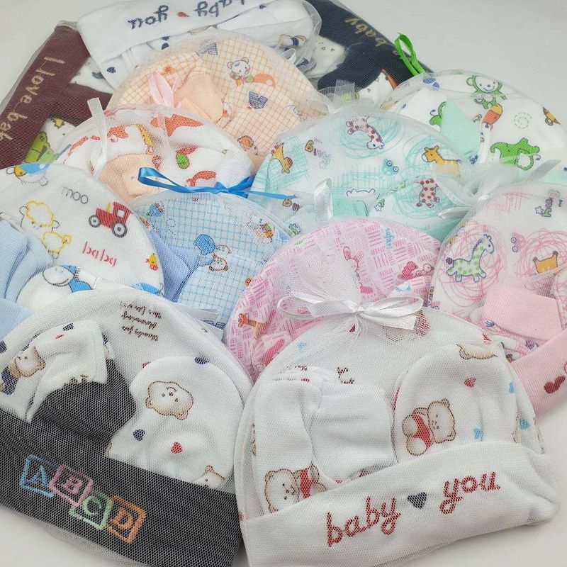 [💥มีคูปองส่งฟรี] หมวก ถุงมือถุงเท้า สำหรับเด็กแรกเกิด เซ็ตหมวก ลายน่ารัก ของใช้เด็กอ่อน ของเตรียมคลอด