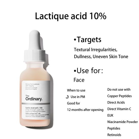 The Ordinary Lactic Acid 10% + HA 30ml สารขัดผิวที่มีความแข็งแรงสูงเพื่อผิวเรียบเนียนยิ่งขึ้น