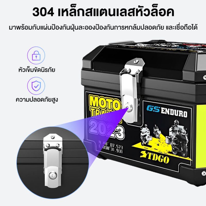 💥ทนทานมา 60 ปี💥 Mijiatool กล่องหลัง ความจุขนาดใหญ่ กล่องท้ายมอไซค กันตก เขียว แถบสะท้อนแสง กล่องท้ายมอเตอร์ไซค์ ขนาดใหญ่ ท้ายรถมอเตอร์ไซค์ กล่องติดรถ กล่องติดท้ายมอเตอร์ไซค์