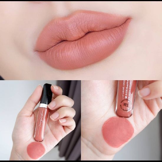 MYCA matte เบอร์ R1 ไมก้า ลิปครีมเนื้อแมท สีนู้ดอมน้ำตาลติดส้มนิดๆ ทาแล้วหน้าสว่าง เนื้อลิปเบาสบาย เกลี่ยง่าย ไม่เลอะแมส ติดแน่นทนตลอดวัน