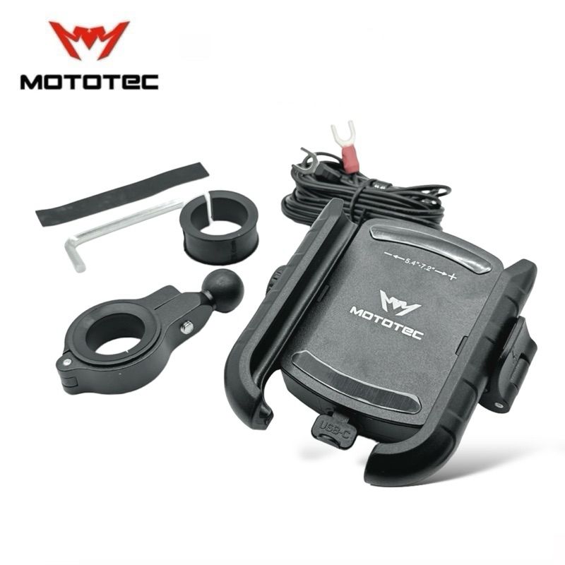 MOTOTEC MT-QD01 Change ที่ยึดโทรศัพท์มือถือสำหรับมอเตอร์ไซค์ แบบปลดล็อคเร็ว พร้อมช่องชาร์จ Type-C 36W.