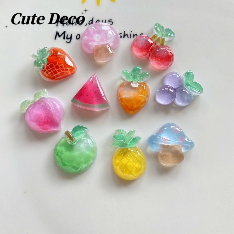 CROCS 【Cute Deco】กระดุมเรซิ่น รูปผลไม้ แตงโม สตรอเบอร์รี่ สับปะรดน่ารัก DIY (10 แบบ)