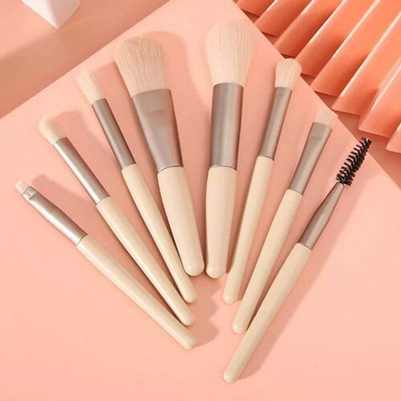 Makeup  Brush ชุดแปรงแต่งหน้า  แปรงเครื่องสําอาง ขนแปรงนุ่มปลอดภัยไม่แพ้ แบบพกพา 8 ชิ้น