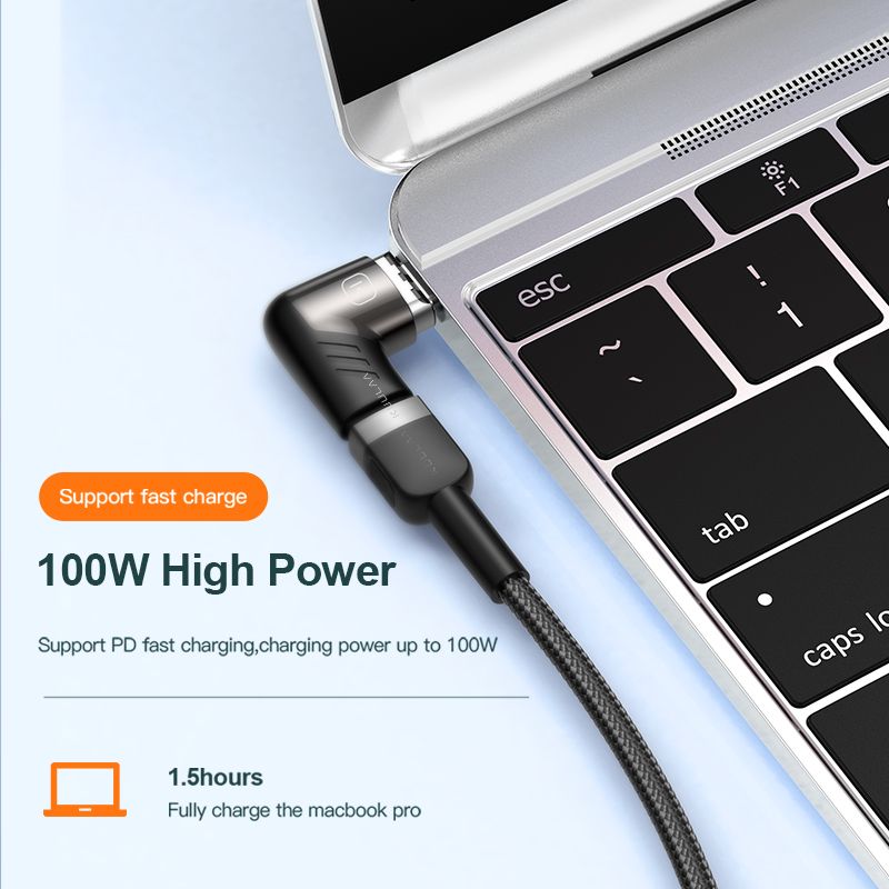 Kuulaa อะแดปเตอร์ที่ชาร์จ แบบงอ Usb Type C 100W สําหรับ HUAWEI Macbook Pro