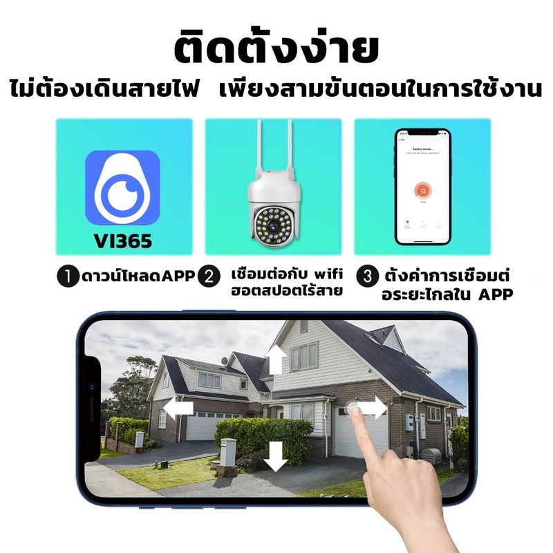 🔥ซื้อ1แถม1🔥5MP กล้องวงจรปิด 360 wifi กล้องวงจรปิดไร้สาย Outdoor กล้องวงจรปิดดูผ่านมือถือ WiFi IP Security CCTV Camera