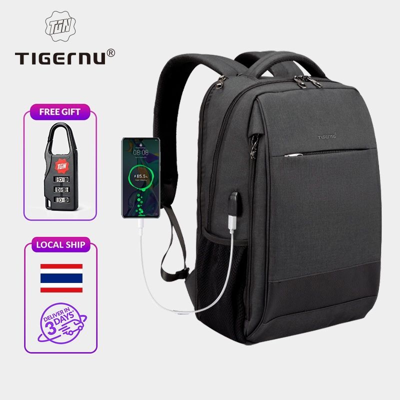 【Local Delivery】Tigernu 3516 กระเป๋าเป้สะพายหลัง กระเป๋าใส่แล็ปท็อป กันน้ํา กันขโมย สําหรับผู้ชาย 12.1 -15.6 นิ้ว