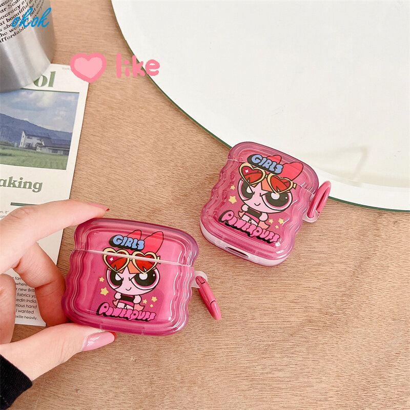 OKOK เคส Airpuff Girls สำหรับ Airpods 1 2 3 Pro InPods I7 I12 Pro อุปกรณ์หูฟังบลูทูธไร้สายสำหรับ AirPods กล่องชาร์จหูฟังแบบมีจี้