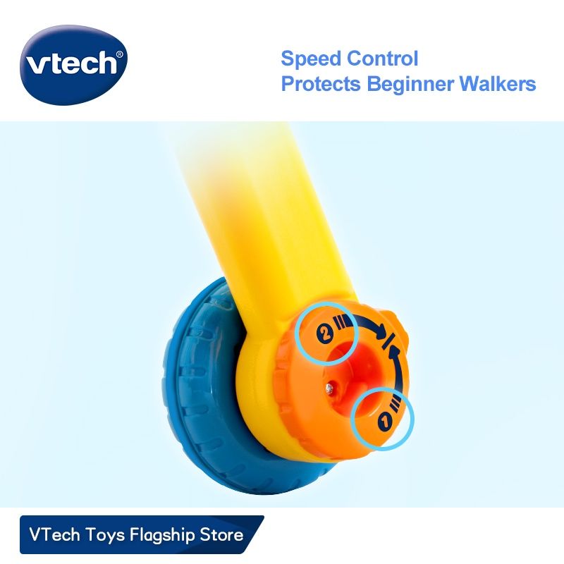 VTech วีเทค รถหัดเดินเด็ก เสียงดนตรี ปรับความเร็วได้ แผงกิจกรรมเรียนรู้ ของเล่นเด็ก 9 เดือน 1 ปี 1.5 ปี Walker (สีส้ม)