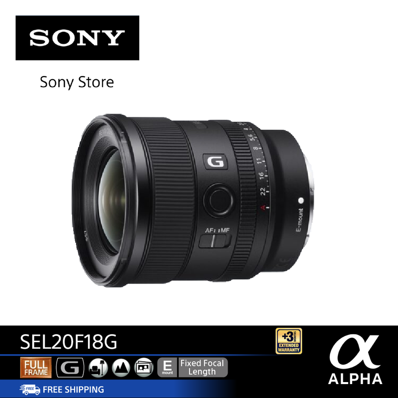 SONY SEL20F18G G Lens Full Frame  Ultra-Wide Angle Prime G Lens