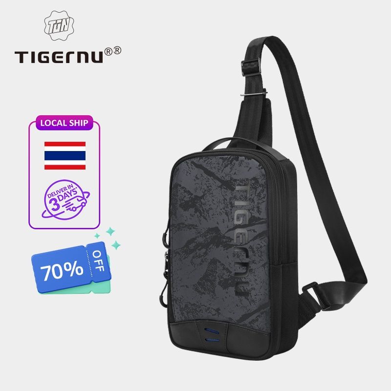 【Local Delivery】Tigernu 8189 กระเป๋าคาดอก กระเป๋าสะพายไหล่ กันน้ํา น้ําหนักเบา แฟชั่นเรียบง่าย สําหรับผู้ชาย