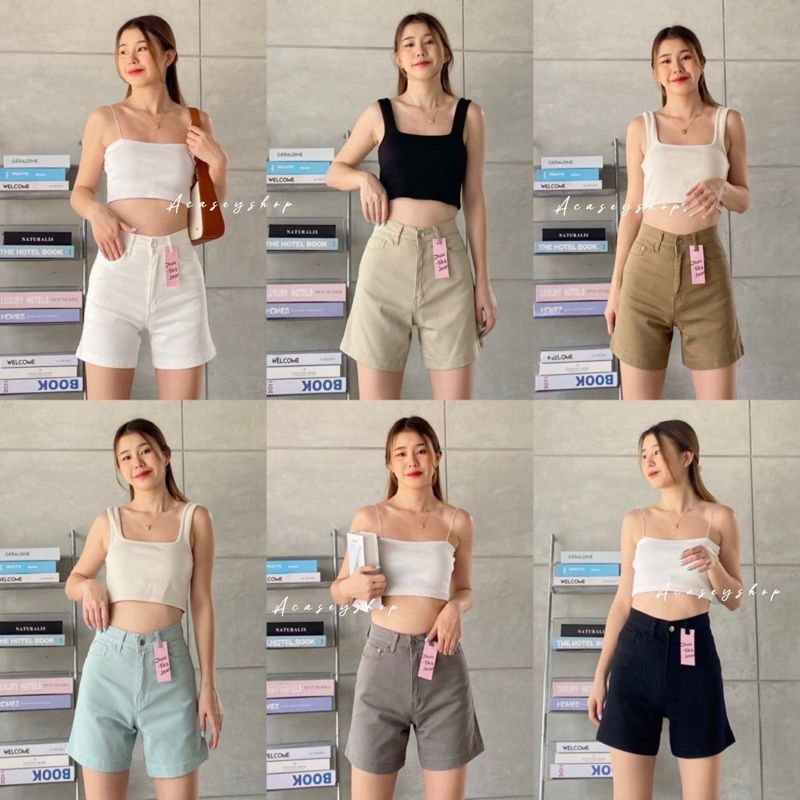 Acasey กางเกงยีนส์ผู้หญิง ขาสั้น ทรงBasic ผ้ายืด Chuu-5 kg summer collection รุ่น Chu ขาสั้น