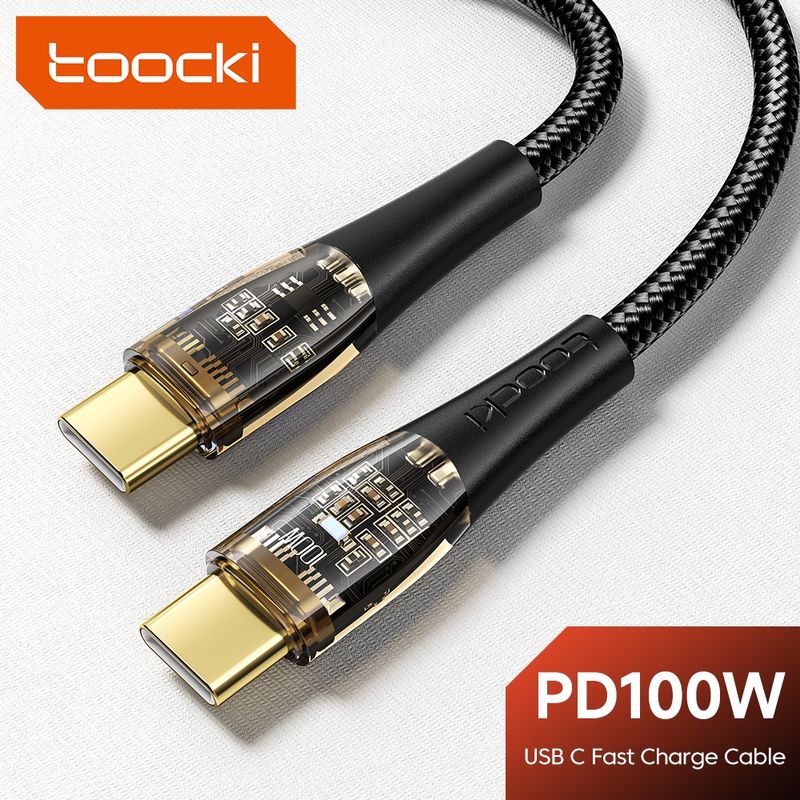 Toocki 6A สายเคเบิล USB PD 100W Type C เป็น Type C ชาร์จเร็วมาก QC 4.0 USB-C สําหรับ Xiaomi Samsung