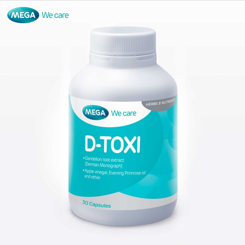 MEGA We care เมก้าวีแคร์ D - TOXI (30 s) ดีท็อกซี่ ผลิตภัณฑ์เสริมอาหาร 30 เม็ด