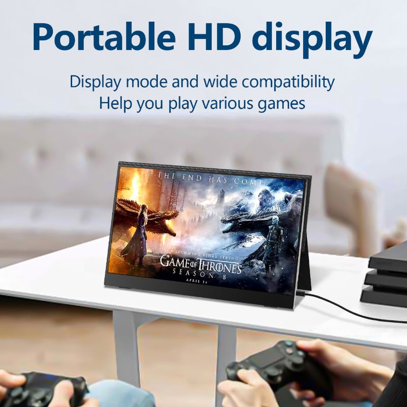 หน้าจอมอนิเตอร์ 15.6 นิ้ว IPS 1080P full HD Type-C HDMI เชื่อมต่อหลายอุปกรณ์ สําหรับแล็ปท็อป โทรศัพท์มือถือ PS