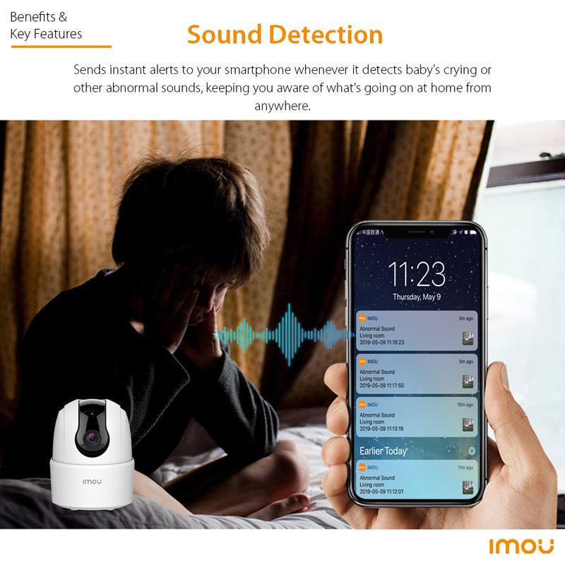 IMOU Ranger 2C 2MP/3MP/4MP Wi-Fi กล้องวงจรปิด หมุนได้ ภาพสีเฉพาะที่มีแสงสว่าง ภาพขาวดำอินฟาเรด  โต้ตอบสองทิศทาง ติดภายใน