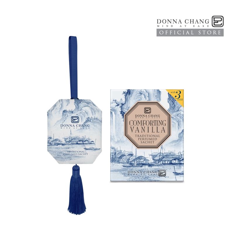 DONNA CHANG Comforting Vanilla Perfumed Sachet ดอนน่า แชง ถุงหอมปรับอากาศ ถุงหอม น้ำหอมปรับอากาศ น้ำหอมในรถยนต์