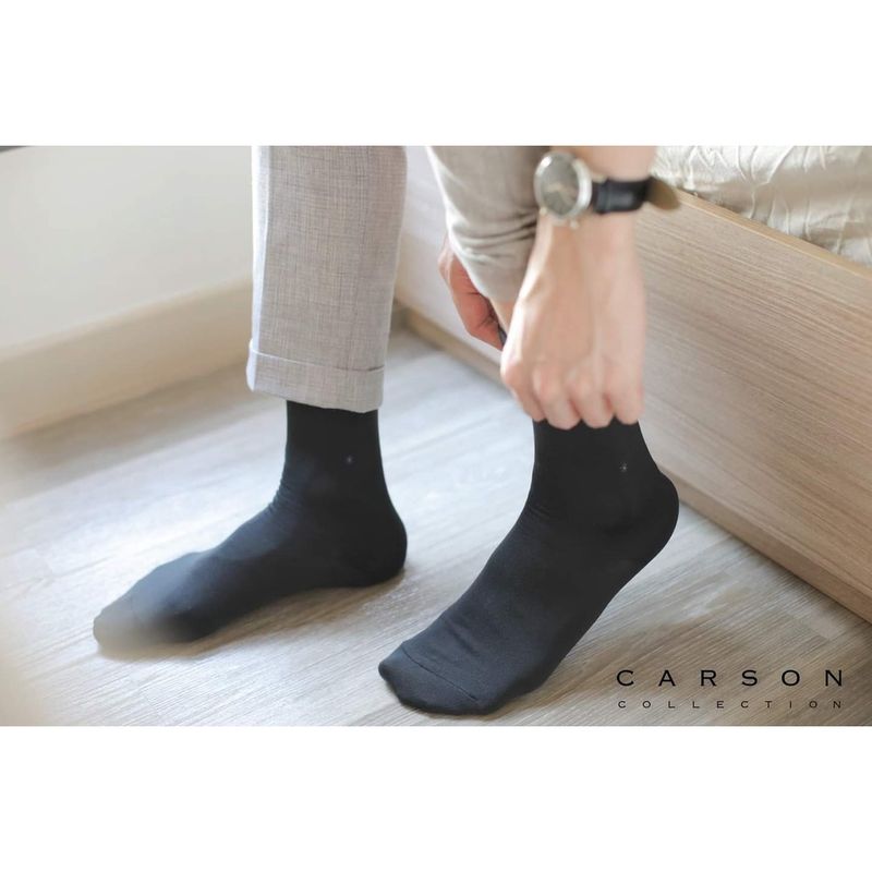 (1 คู่/pair) ถุงเท้าธุรกิจคาร์สัน ถุงเท้าทำงาน  Carson ( Carson Business Sock ) สี ดำ,กรม,น้ำตาล,เทา