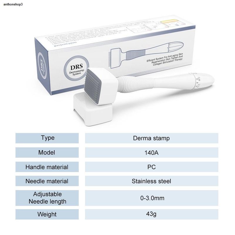 DRS derma Stamp 140A เดอร์มาแสตมป์ ปากกาหลุมสิว ผิวไม่เรียบเนียน (สามารถปรับระดับได้ 0.0-3.0 mm)