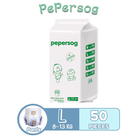 Pepersog ผ้าอ้อมเด็ก 50 ชิ้น Pull-On M-L-XL-XXL กางเกงผ้าอ้อม Soft Sweetbaby ผ้าอ้อมระบายอากาศ