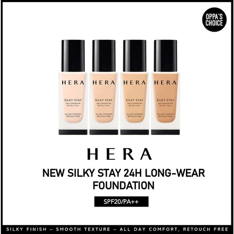 (แท้/พร้อมส่ง) เฮอร่า HERA NEW SILKY STAY 24H LONG-WEAR FOUNDATION 30ml