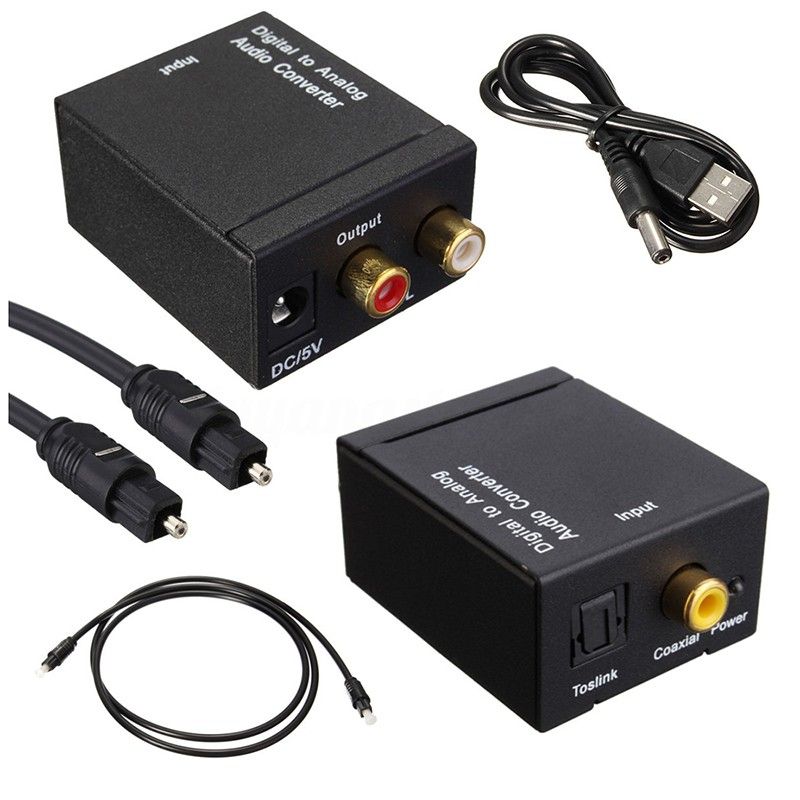 Digital Optical Coaxial Toslink Signal to Analog Audio Converter Adapter RCA SV