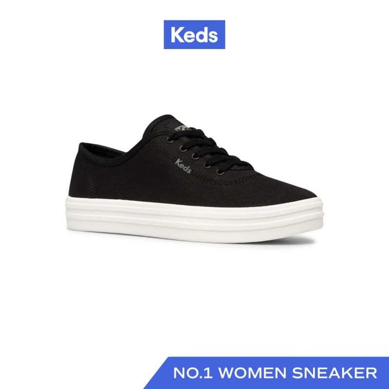 KEDS รองเท้าผ้าใบ แบบผูกเชือก รุ่น BREEZIE CANVAS สีดำ ( WF65860 )