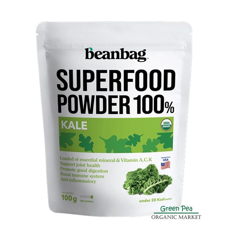 Beanbag Organic Kale Powder  100กรัม ผงผักเคล ออร์แกนิก (20Shotsx5g.)  # 8859194201043