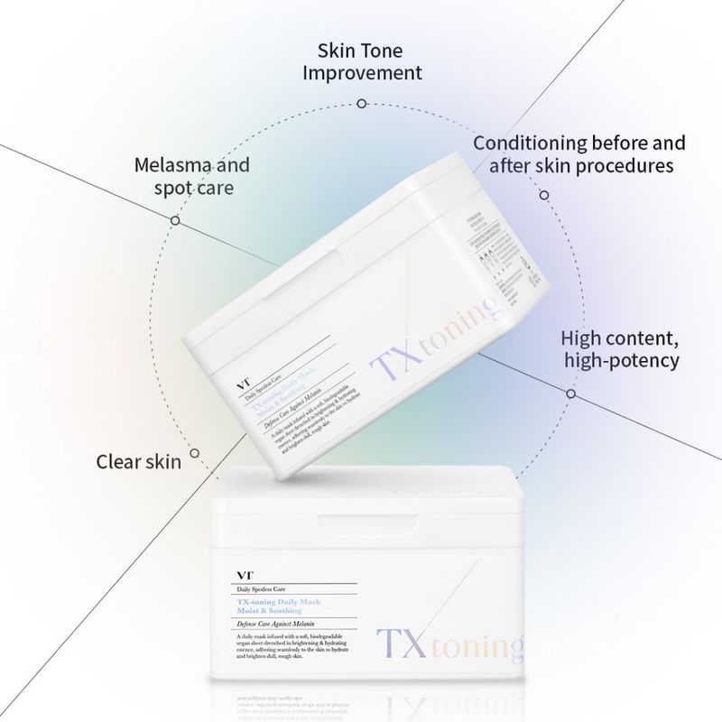 [ VT ] TX-Toning Daily mask 30pcs Tranexamic Acid, Melanin & Hyperpigmentation care , ผิวกระจ่างใส [Official Flagship]