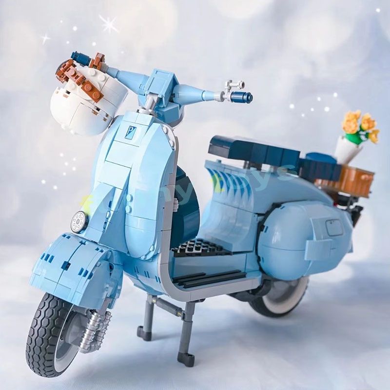 โมเดลรถจักรยานยนต์ Vespa 125 MOC 10298 Brick Expert Italian Classic Style Tech ของเล่นสําหรับเด็ก และผู้ใหญ่ (1100 ชิ้น)