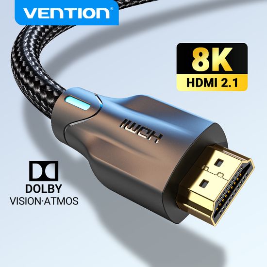 Vention 8K HDMI 2.1 สายเคเบิล ความเร็วสูงพิเศษ 48Gbps สายเคเบิล รองรับ 8K@60Hz HDR Dolby Atmos eARC HDMI อะแดปเตอร์สายเคเบิล AAN/AAU