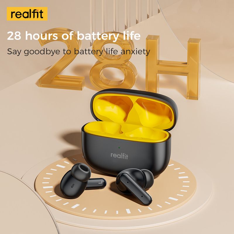 Realfit F3 Bluetooth Earphone -38dB Noise Cancellation Sport Headset 360° Spatial Sound Good Bass