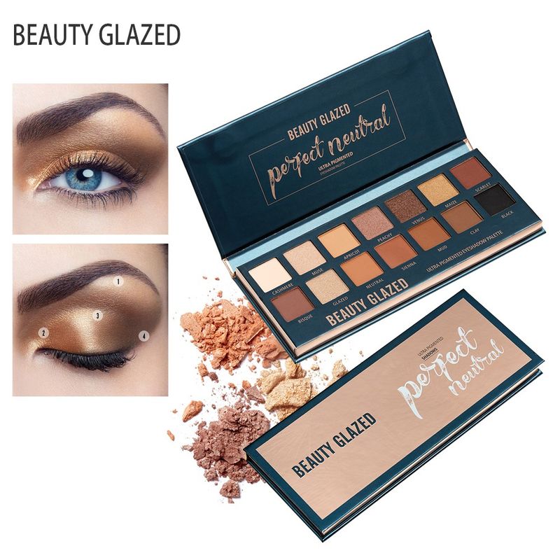 Beauty Glazed:Palette อายแชโดว์แม็ท 14 สี,BEAUTY GLAZED Palette อายแชโดว์แม็ท 14 สี