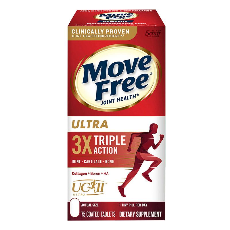 Schiff Move Free Ultra Triple Action 75 Tablets (นำเข้าจากUSA) Exp.07/24 แพ็คเกจใหม่