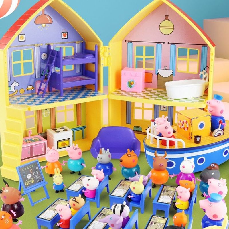 ✨COD✨Peppa Pig ของเล่น Play House สวนสนุกสนามเด็กเล่นปราสาทซุกซนรถปิคนิค รถโรงเรียนของเล่นสวน