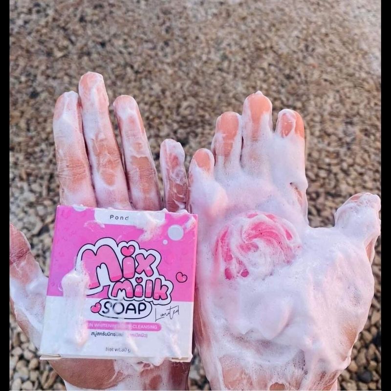 สบู่มิกซ์มิลล์  ล็อต2  Mixmilk Soap ลดรอยจุดด่างดำเพื่อผิวขาวกระจ่างใส