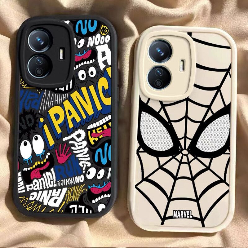 เคสRealme C55TPUกันกระแทกป้องกันกล้องนางฟ้าตาสไปเดอร์แมนแบบกรณีโทรศัพท์สำหรับRealme C53 เคสRealme5/5i/5s/6i 7i C12 C15 C35 C11 C17 C2 C20 C20A C21Y C25Y C21 C25 C25S C30 C51