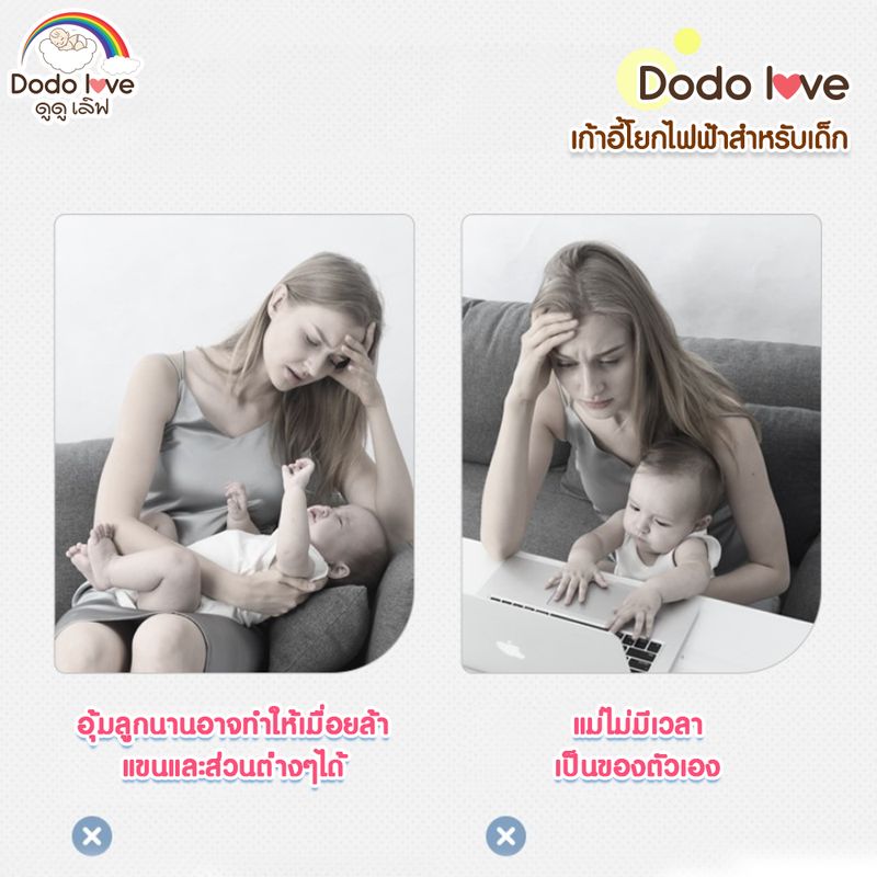 DODOLOVE เก้าอี้โยกไฟฟ้า สำหรับเด็ก เปลโยก เปลไกวไฟฟ้าอัตโนมัติ ลดการอุ้มติดมือ ลูกน้อยหลับสนิท หลับได้นานกว่าเดิม