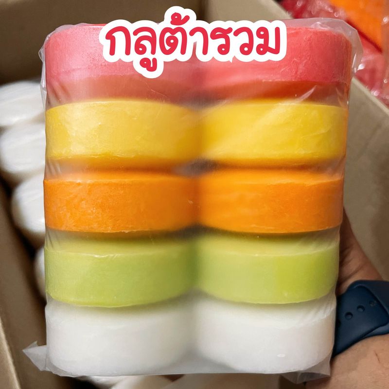 สบู่กลูต้า สบู่อัดก้อน ก้อนขนาด 100 กรัม สบู่แพ็ค 10 ก้อน