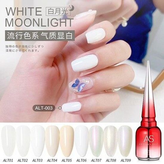 สีเจล AS 15ml. ฝาแหลม โทนสีขาวมุก สีเปลือกหอย ALT 01-09เบอร์