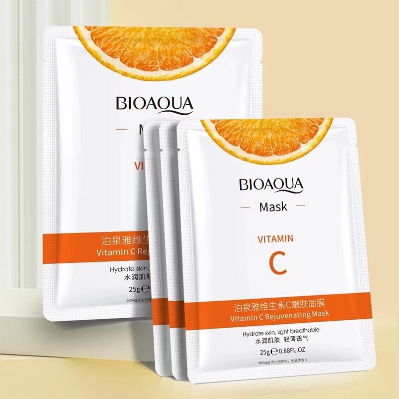 มาร์คหน้า Bioaqua วิตามินซี มาส์กหน้า เพิ่มความชุ่มชื้นที่สกัดวิตามินเต็มซอง ให้ความชุ่มชื้น