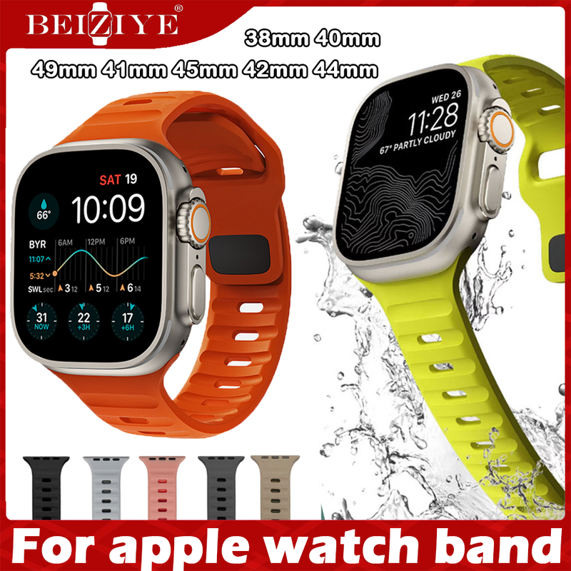 Soft ซิลิโคน สายนาฬิกา For apple watch Band Ultra / Ultra 2 49mm serise 9 8 7 41mm 45mm 44mm 42mm 42mm 40mm 38mm สาย นาฬิกา สมาร์ทวอทช์ สายนาฬิกาข้อมือสำหรับ sport Watchband