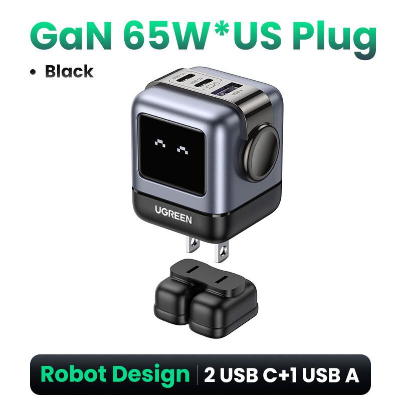 【Nexode】UGREEN Uno 65W RoboGaN Fast Mini Robot Charger RG for iPhone 16 15 14 Pro Max Samsung S24 S23 Ultra Model:15570