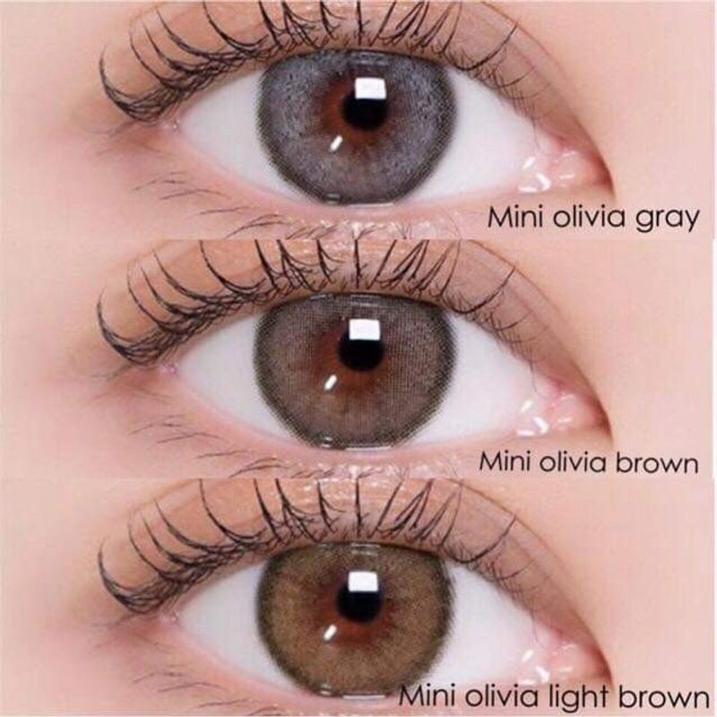 คอนแทคเลนส์(มินิ) Mini Olivia Brown / Light Brown / Gray (Kitty Kawaii) ⭐️ลายฮิต ขายดีมาก กรองแสงกันยูวี