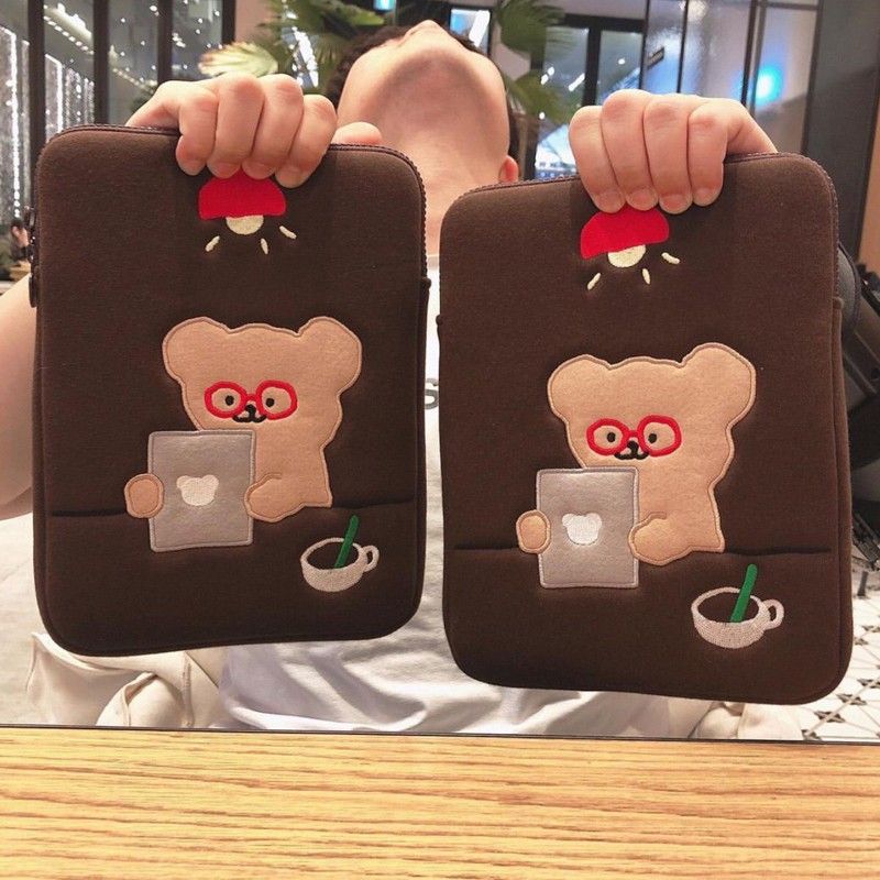 เคสแล็ปท็อป ลายหมี แฟชั่นเกาหลี สําหรับ 15 13 11 10.5 10.2 นิ้ว