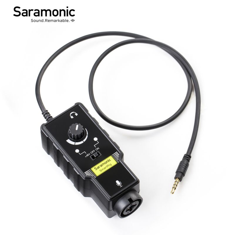 Saramonic SmartRig II 3.5 มม.TRRSอะแดปเตอร์กีตาร์พร้อมPhantom Power Preampเครื่องขยายเสียงสำหรับสมาร์ทโฟน