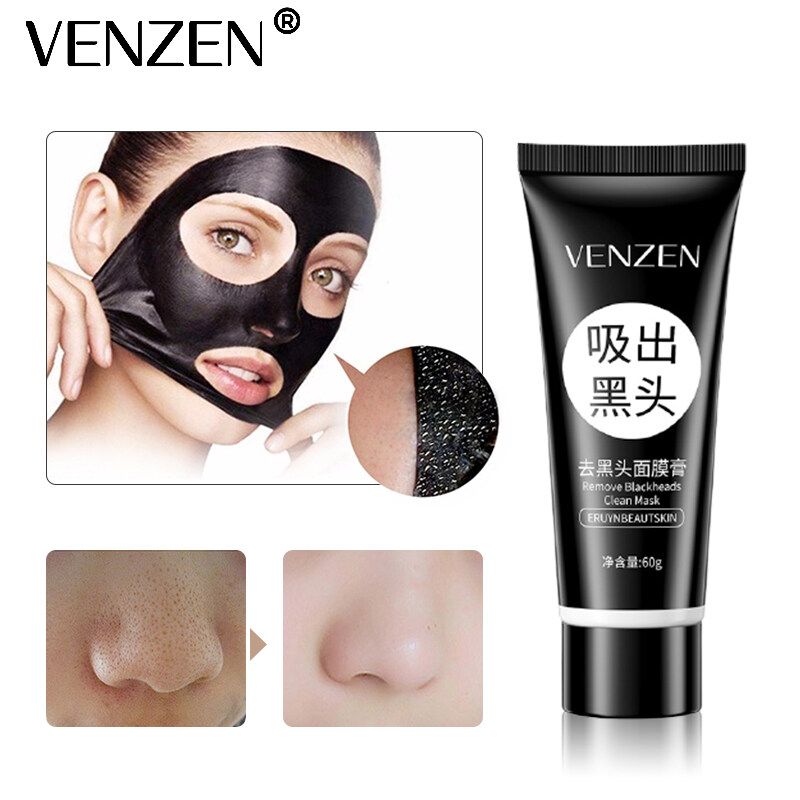 VENZEN Blackhead ครีมมาส์กหน้า Blackheads ทำความสะอาดและ Purifying มาสก์หน้ารูขุมขนหดตัวควบคุมน้ำมัน Skin Care