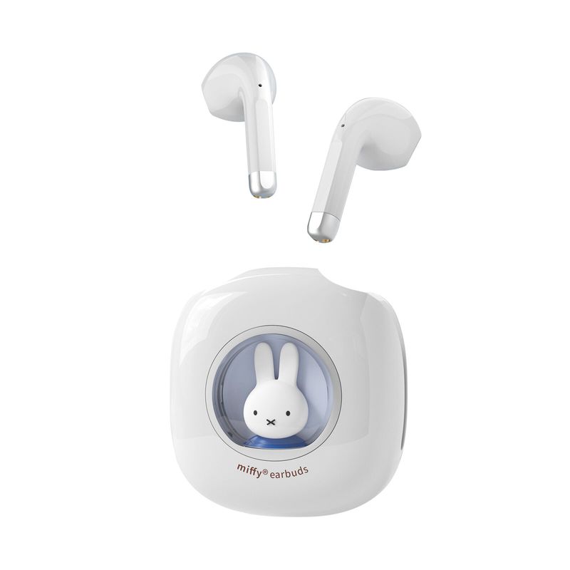 Miffy & MIPOW TWS หูฟัง5.3หูฟังบลูทูธไร้สายระบบสัมผัสหูฟังเอียร์บัดไฮไฟเสียงสเตอริโอพร้อมเฮดโฟนแบบเสียบหูไฟสำหรับเป็นของขวัญ