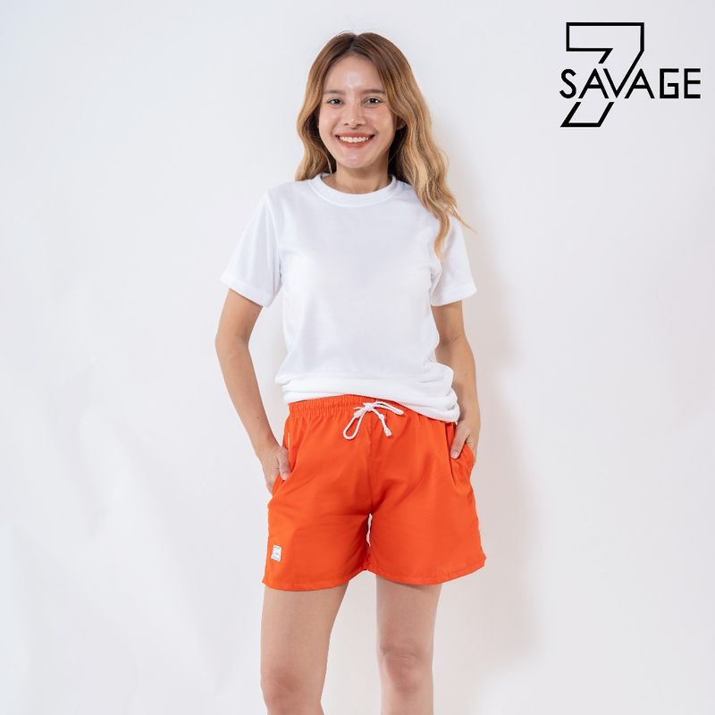 กางเกงขาสั้น เอว 24 - 55” เอวยางยืด S/M/L/XL/2XL/3XL สีพื้น unisex Oversize คนอ้วนใส่ได้