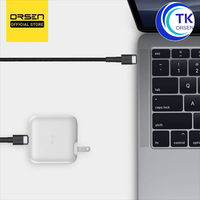 ORSEN by Eloop S53 สายชาร์จเร็ว USB Type-C 3A รองรับถ่ายโอนข้อมูล สายถัก USB C to USB C ความยาว 1 เมตร